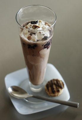 chocolate-blackberry coffee float