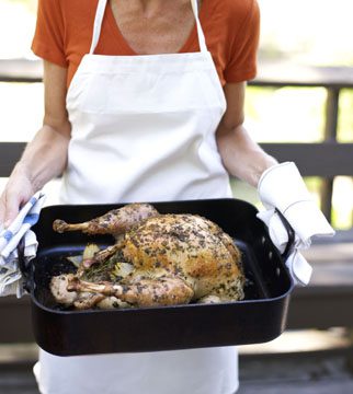 roasted turkey with white wine gravy