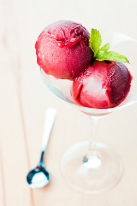 strawberry wine sorbet
