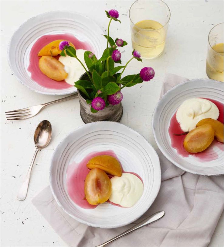 Peaches With Rosé Syrup