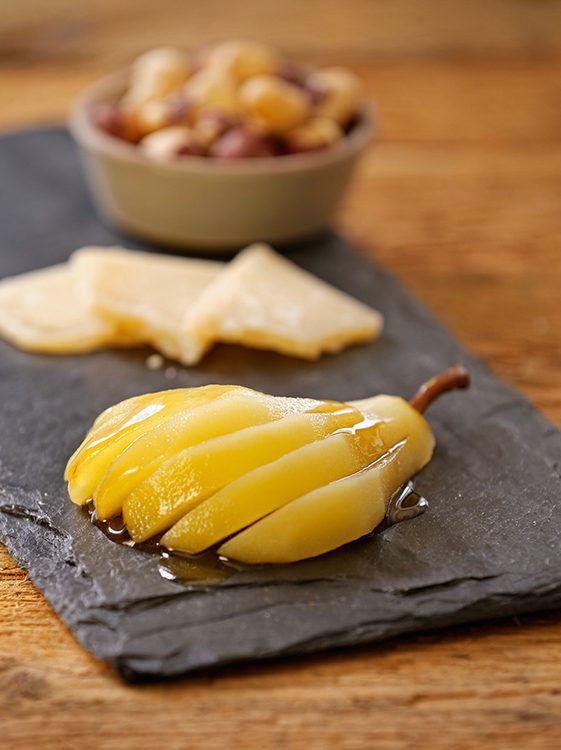 beer poached pears