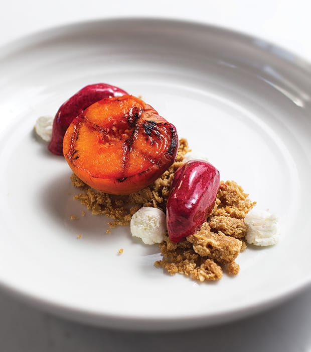 Negroni-Poached Peaches