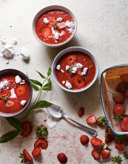 strawberry champagne soup