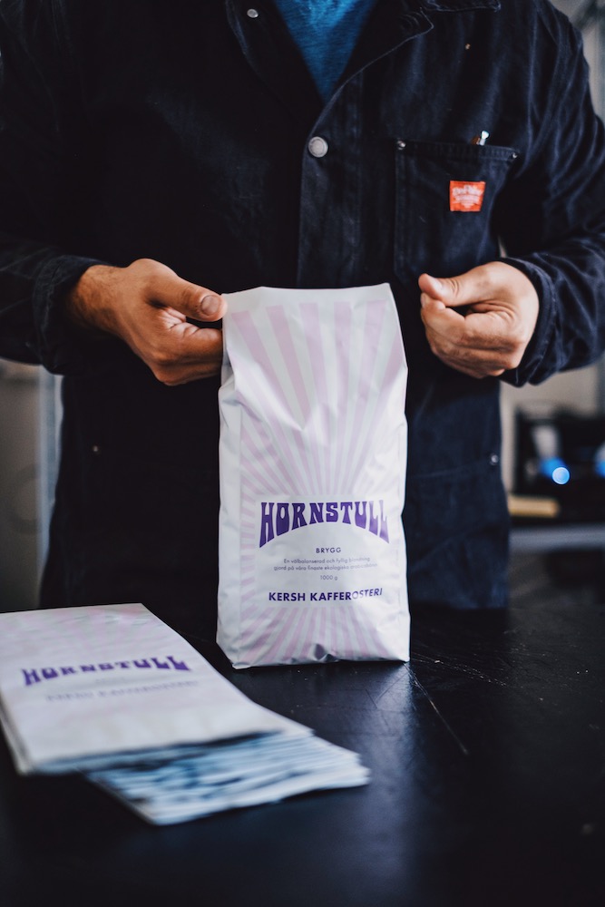 A bag of coffee roasted by Kersh Kafferosteri