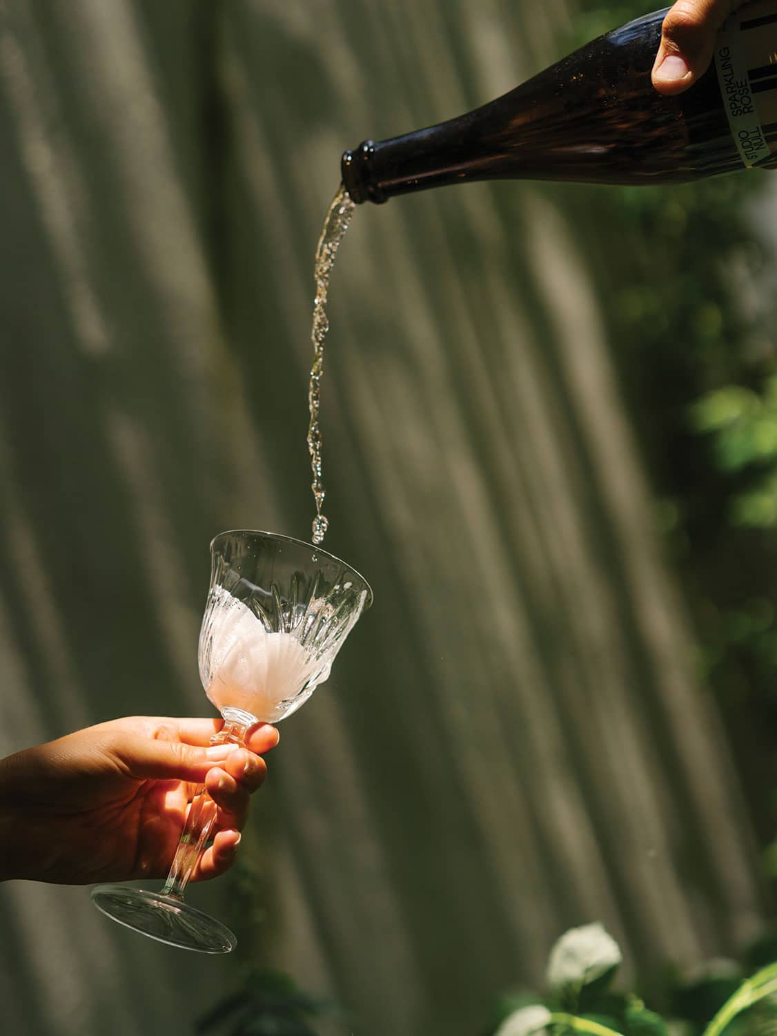 Pouring nonalcoholic wine