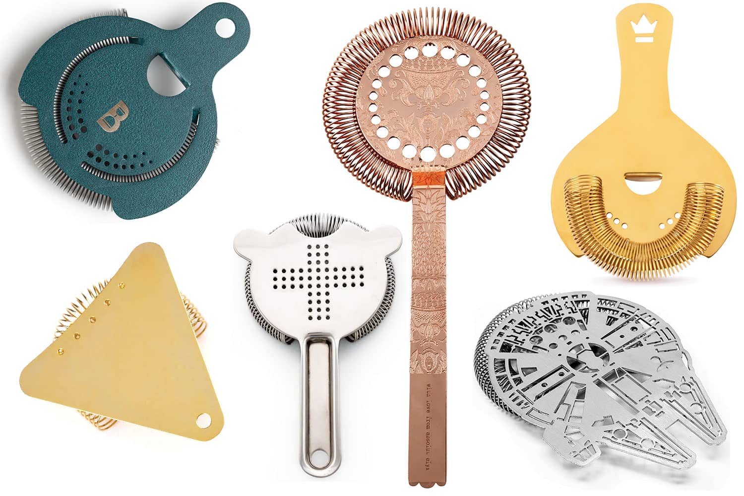 Statement cocktail strainers