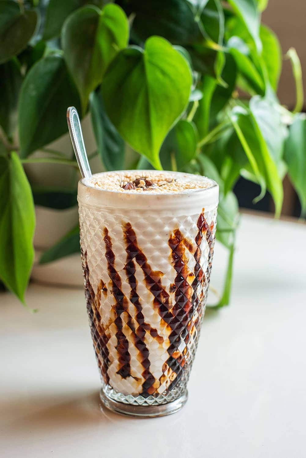 Rina Tahini Shake with date syrup drizzle