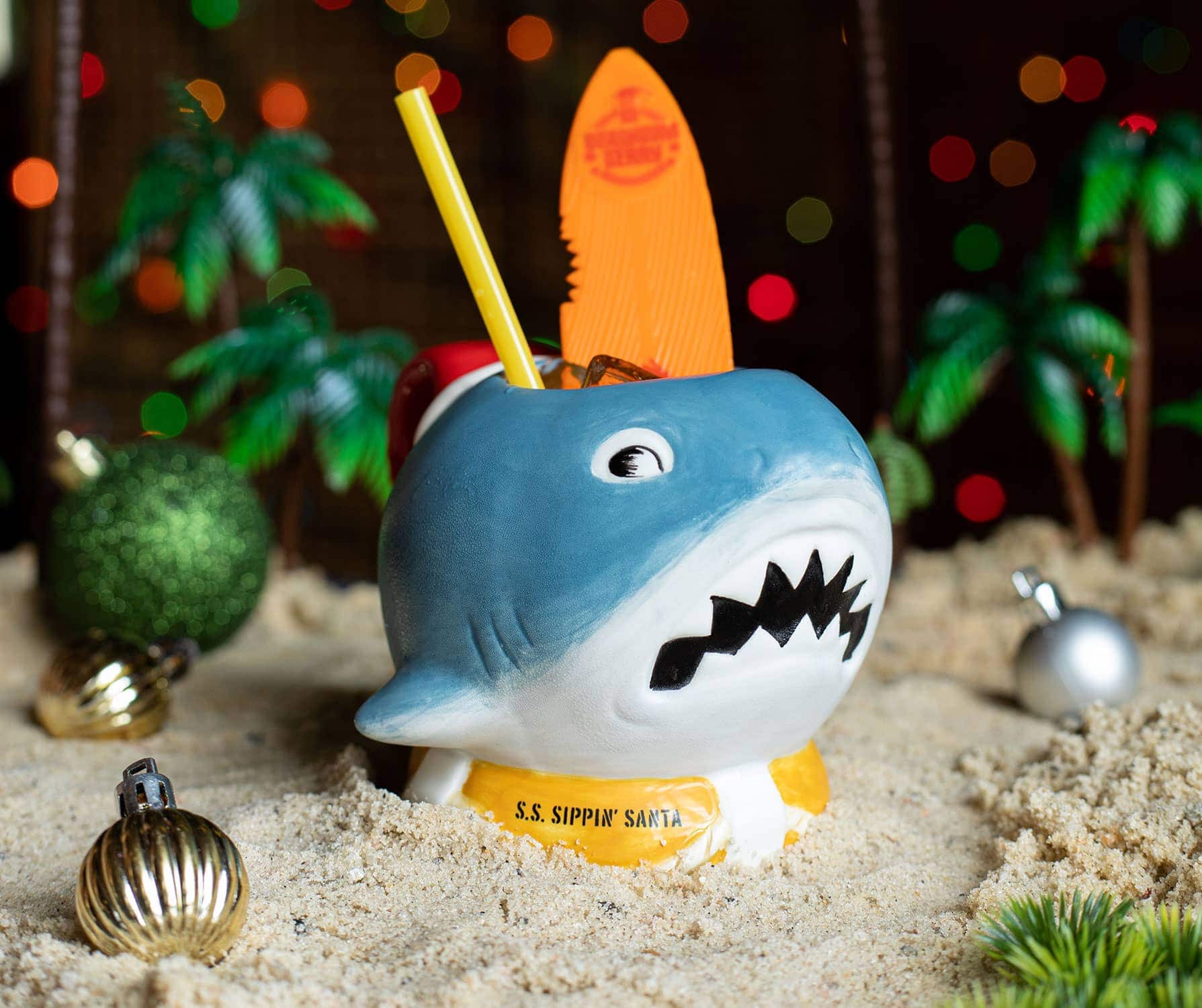 Sippin' Santa Sharkey's First Christmas tropical Midori cocktail