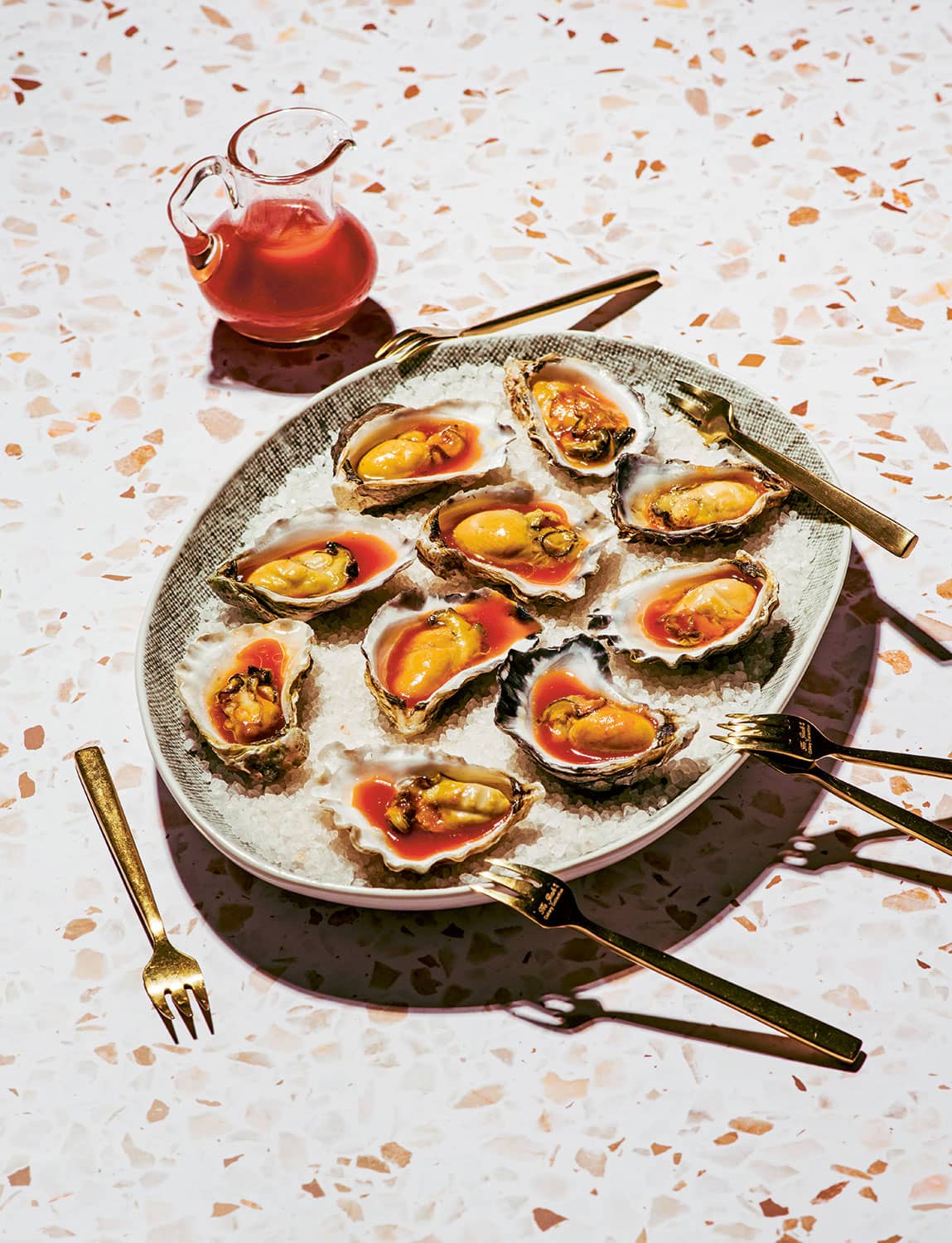 Bloody Mary oysters