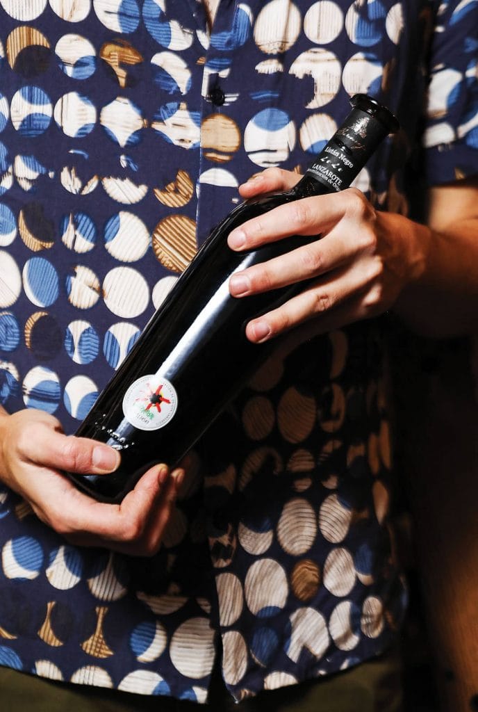 Spanish wine bottle at Otono