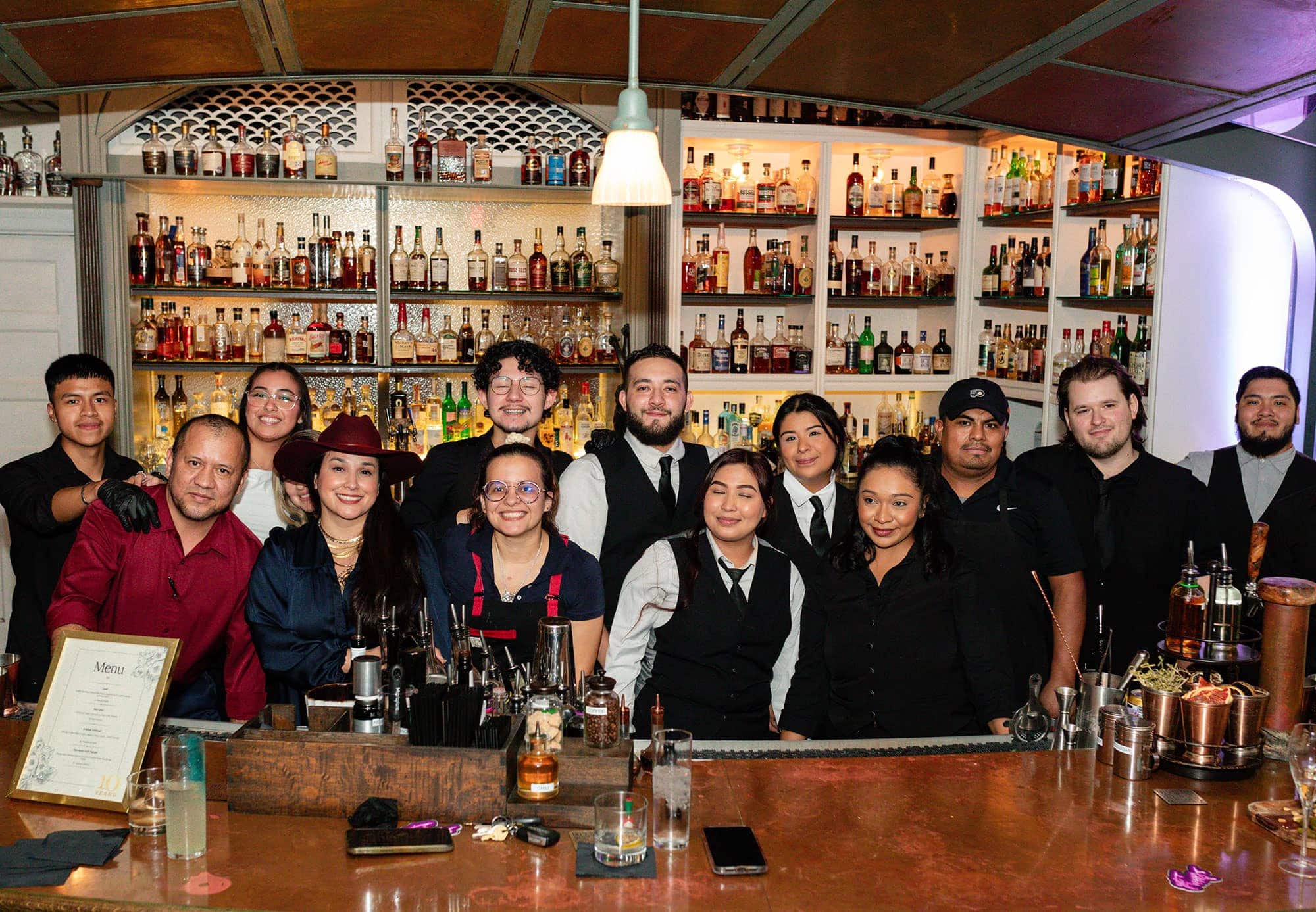 The bar team at Julep's 10th anniversary party