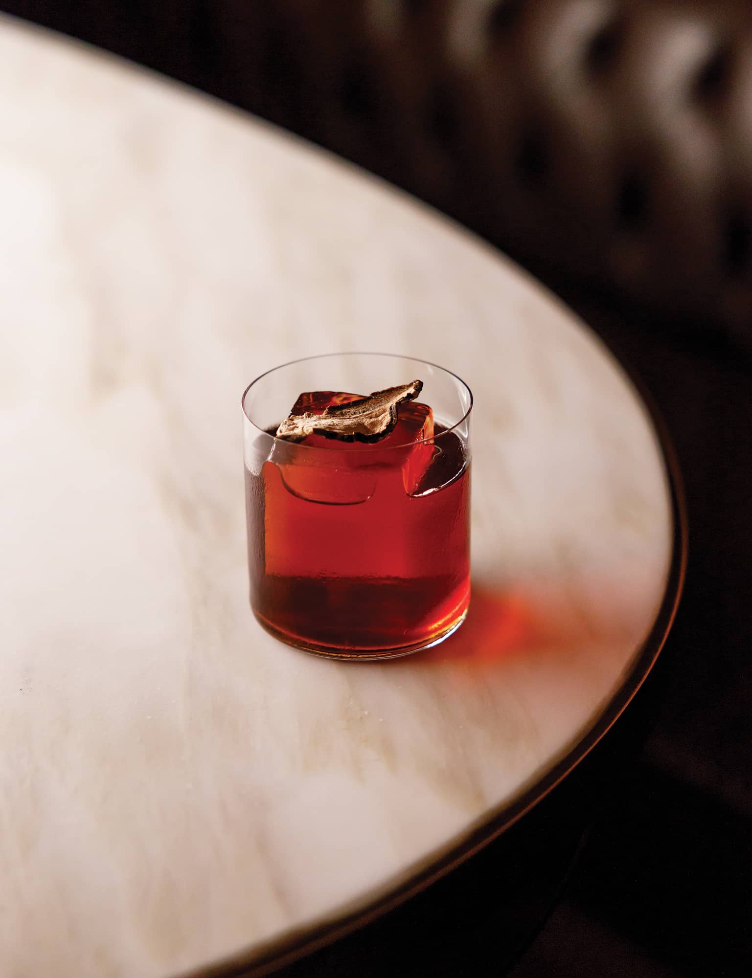 Porcini Negroni, a mushroom Negroni from Camparino in Galleria, Milan