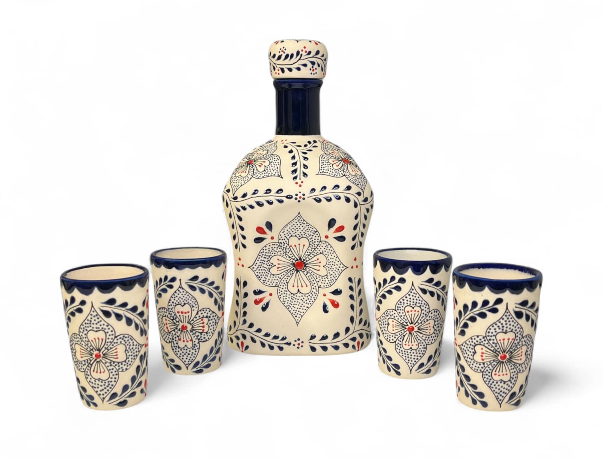 Hand-Painted Tequila Decanter Set