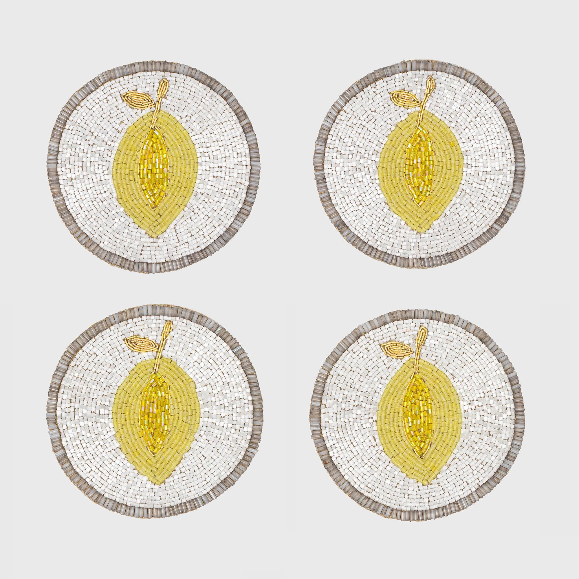 Beaded Lemon Coasters